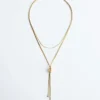 Knot-Detail Lariat Necklace