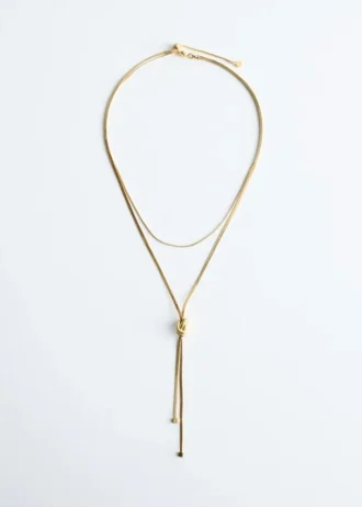 Knot-Detail Lariat Necklace