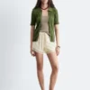 Lace-Panel Jacquard Mini Shorts