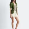 Lace-Panel Jacquard Mini Shorts