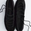 Lace-Up Leather Ballerinas