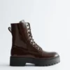 Lace-Up Leather Boots