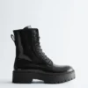 Lace-Up Leather Boots