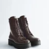 Lace-Up Leather Boots