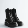 Lace-Up Leather Boots