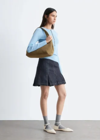 Leather Cross-Strap Ballet Flats