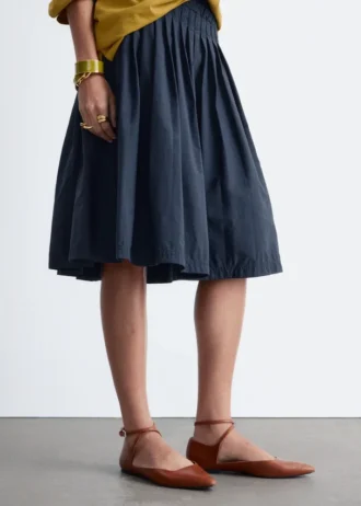 Leather Cross-Strap Ballet Flats