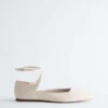 Leather Cross-Strap Ballet Flats