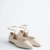 Leather Cross-Strap Ballet Flats