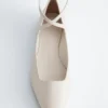 Leather Cross-Strap Ballet Flats