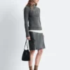 Knee-Length Leather Skirt