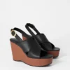 Leather Platform Wedge Sandals