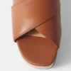 Leather Platform Wedge Sandals