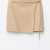 Leather Wrap Mini Skirt