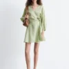 Linen Wrap Mini Dress