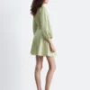 Linen Wrap Mini Dress
