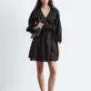 Linen Wrap Mini Dress