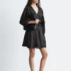 Linen Wrap Mini Dress