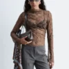 Long-Sleeve Lace Top