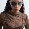 Long-Sleeve Lace Top