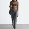 Long-Sleeve Lace Top