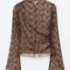 Long-Sleeve Lace Top
