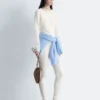 Long-Sleeve Pointelle-Knit Top