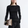 Long-Sleeve Ribbed Top
