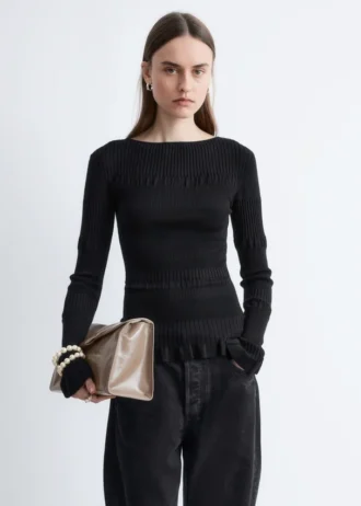 Long-Sleeve Ribbed Top