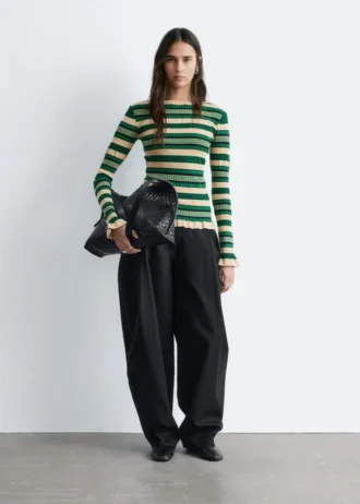 Long-Sleeve Ribbed Top