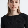 Long-Sleeve Ribbed Top