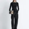 Long-Sleeve Ribbed Top
