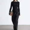 Long-Sleeve Ribbed Top