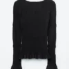 Long-Sleeve Ribbed Top