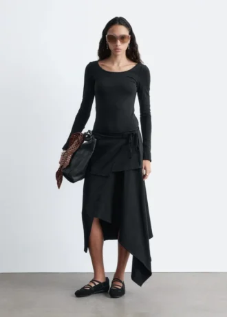 Long-Sleeve Scoop-Neck Top