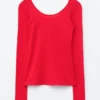 Long-Sleeve Scoop-Neck Top