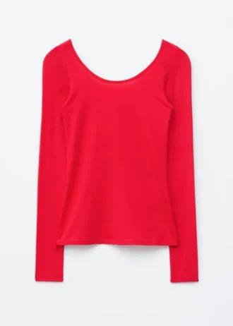 Long-Sleeve Scoop-Neck Top