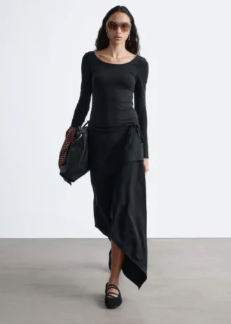 Long-Sleeve Scoop-Neck Top