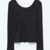 Long-Sleeve Scoop-Neck Top