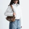 Long Stand-Collar Cotton Shirt