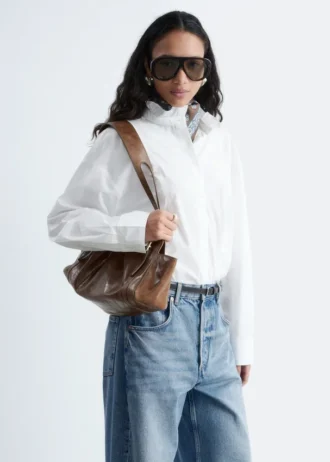 Long Stand-Collar Cotton Shirt