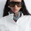 Long Stand-Collar Cotton Shirt