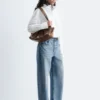 Long Stand-Collar Cotton Shirt