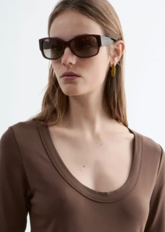 Oval-Frame Sunglasses