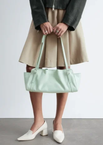 Low-profile Leather Shoulder Bag