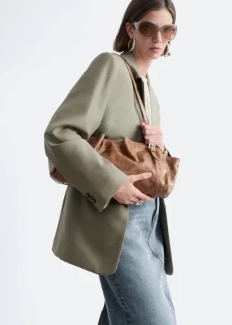 Low-profile Leather Shoulder Bag