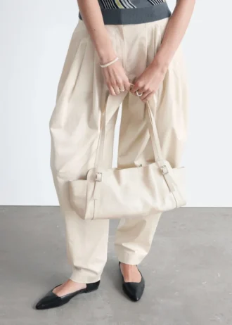 Low-profile Leather Shoulder Bag