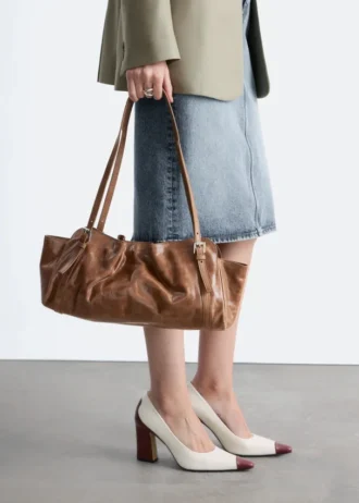 Low-profile Leather Shoulder Bag