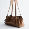 Low-profile Leather Shoulder Bag