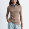 Melange Knit Half-Zip Top